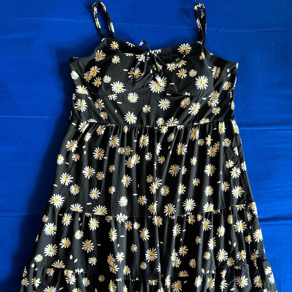 No Boundaries Black and White Pleated Sundress